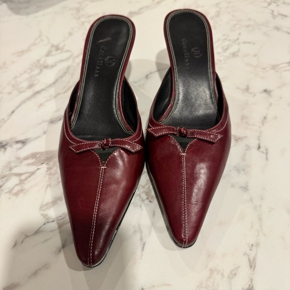 Cole Haan Burgundy Leather Mules - Picture 5 of 7